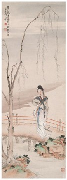 徐操 仕女 镜心